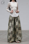 Mutedance 23 Spring/Summer Plaid Print Casual Pants MD-MD23SS51-HUARAN Flower Dye